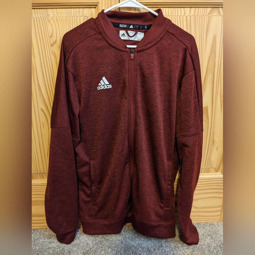 Adidas climalite burgundy zip up jacket